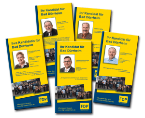 Flyer der einzelnen Kandidaten der FDP Bad Dürrheim