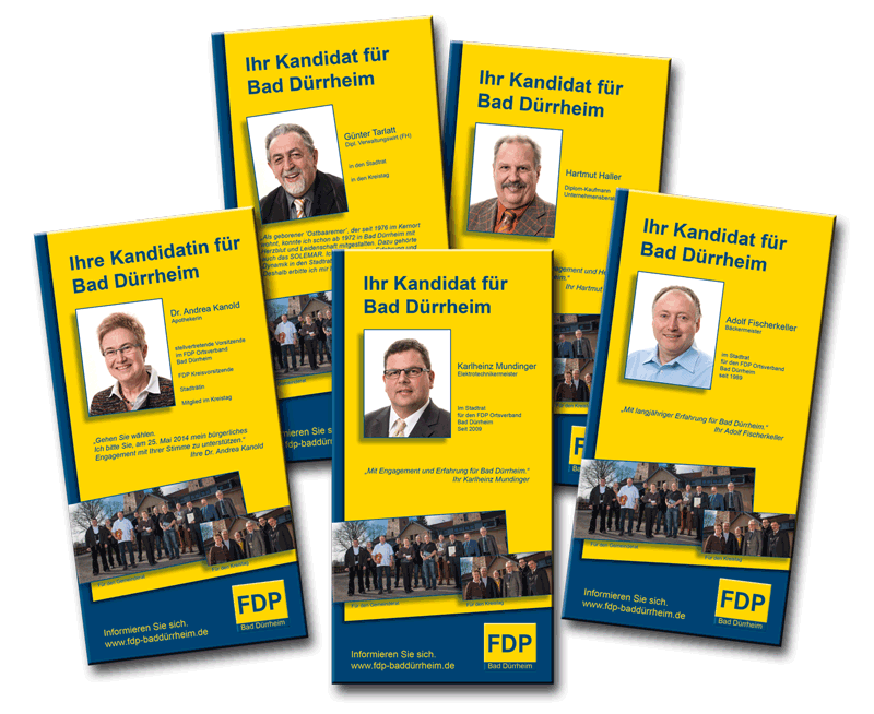 Flyer der einzelnen Kandidaten der FDP Bad  Dürrheim