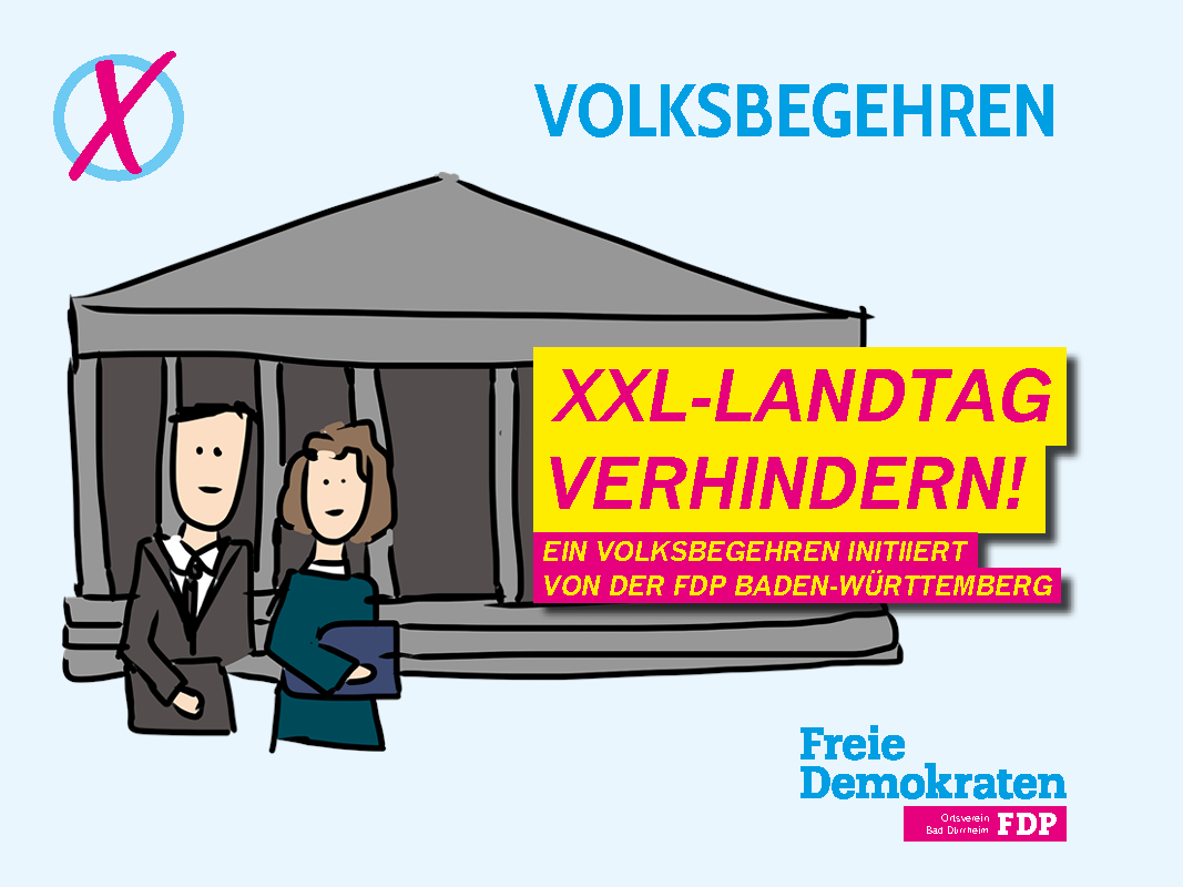 Grafik Volksbegehren XXL-Landtag in Baden-Württemberg verhindern